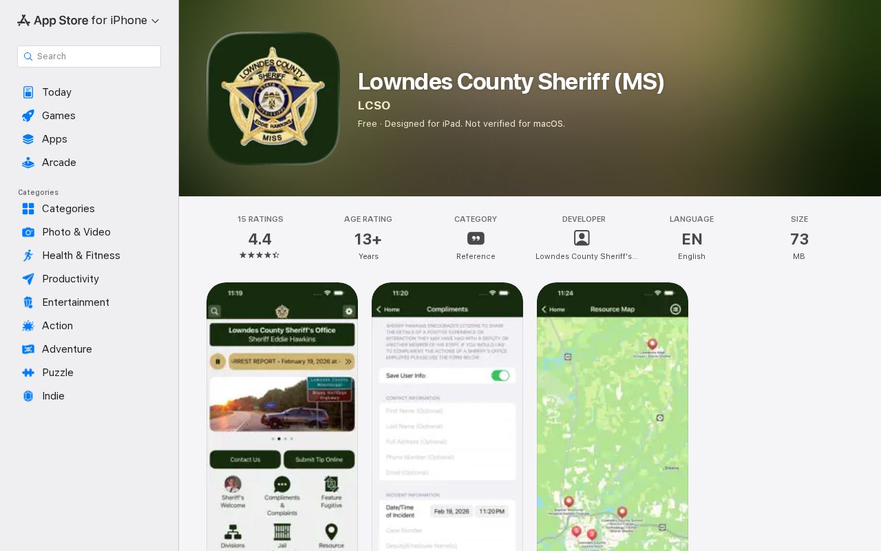 Lowndes County Crawford booking record official sheriff iOS app source