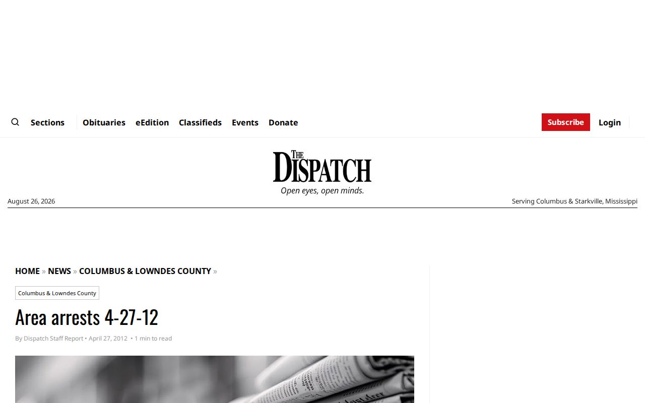 Lowndes County Commercial Dispatch historical arrest report