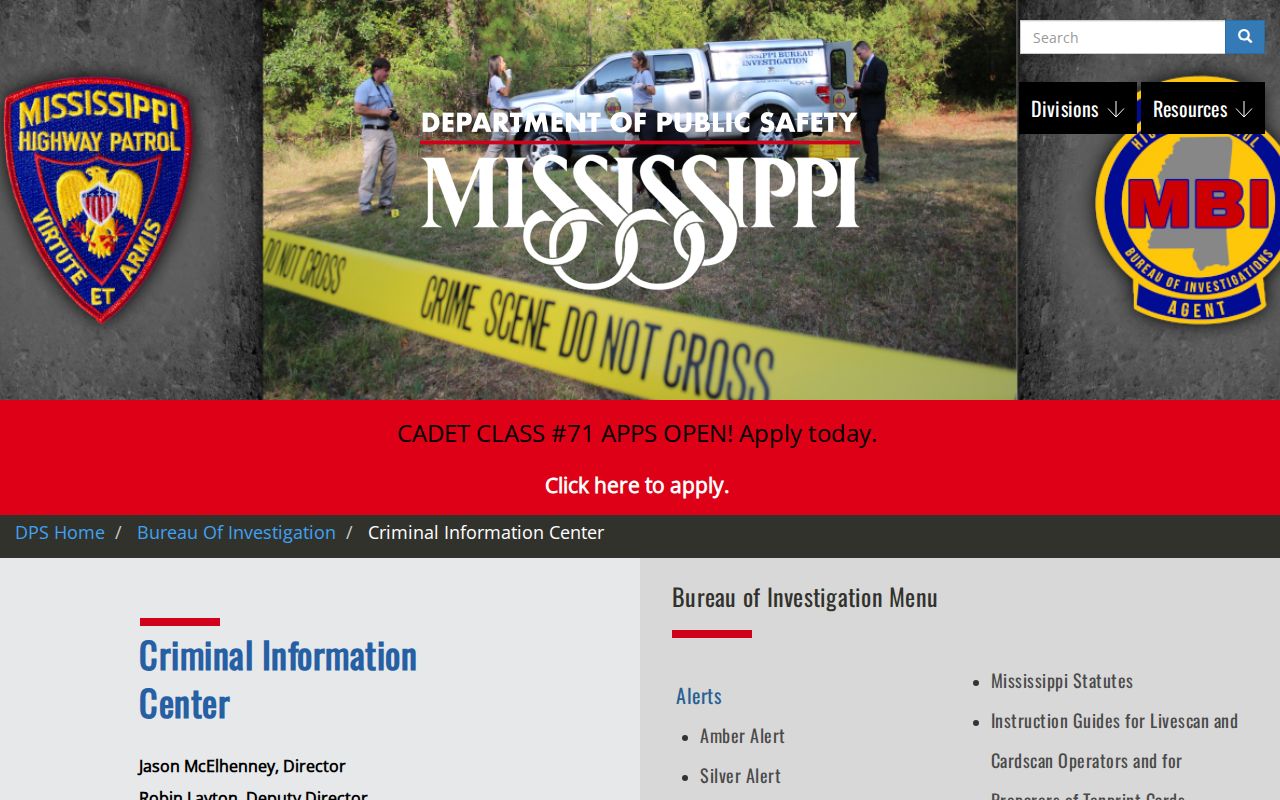 Mississippi Criminal Information Center expunction information for Lowndes County records