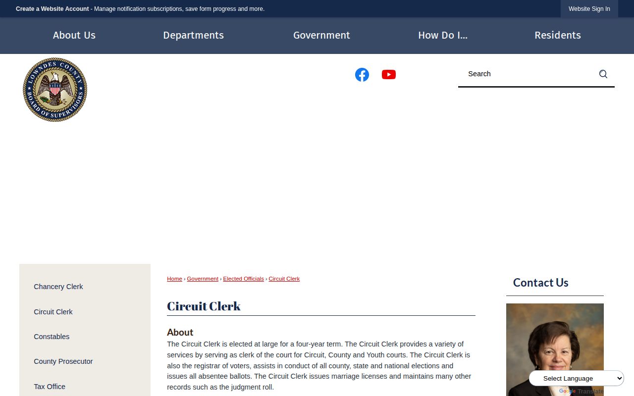 Lowndes County Circuit Clerk official records page